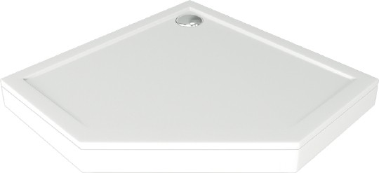 Душевой поддон из искусственного камня Good Door Пента 100×100 белый с ножками и экраном ЛП00009