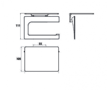 Держатель туалетной бумаги Emco Art 1698 001 00 с полкой