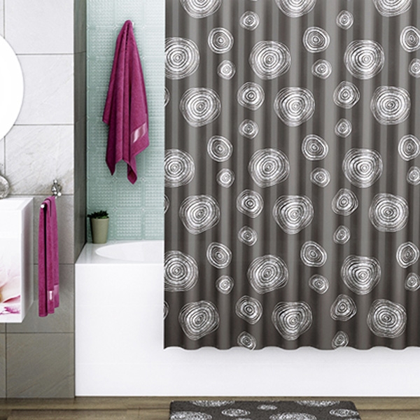 Штора для ванны WasserKRAFT Eidar 180х200 SC-33301 рисунок круги