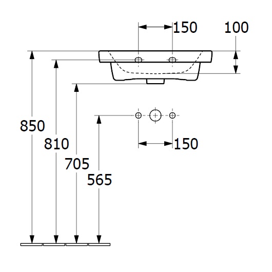 раковина villeroy & boch subway 3.0 43705001 подвесная, с переливом, 50x40x14.5 сm, альпийский белый