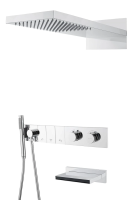 Душевой комплект Boheme Zodiac 133-2-CR 230 мм, с термостатом, хром