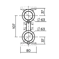 Скрытая часть Quadro design FixKit IN047 ON смесителя для душа, с переключателем на 2 потребителя, стандарт подвода воды 1/2", золото черное (Black gold)