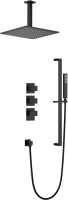 Душевой комплект Timo Selene SX-2229/03SM С ВНУТРЕННЕЙ ЧАСТЬЮ, с термостатом, матовый черный