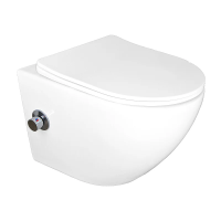 Унитаз Azario Allegro AZ-3105B подвесной, безободковый, с сиденьем микролифт, с функцией биде, глянцевый белый