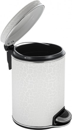Ведро для мусора Geralis V-FWH-B белое цвет хром, 5 л
