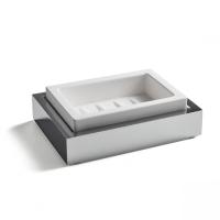 3SC 3SC SK 3.0 Мыльница настольная из белого композита 15хh4,5x11 см, цвет: хром