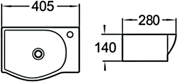 раковина 40.5x28 см santiline sl-2018l