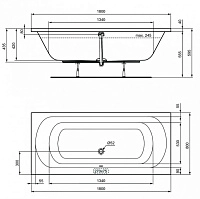 акриловая ванна ideal standard simplicity 180х80, w004601
