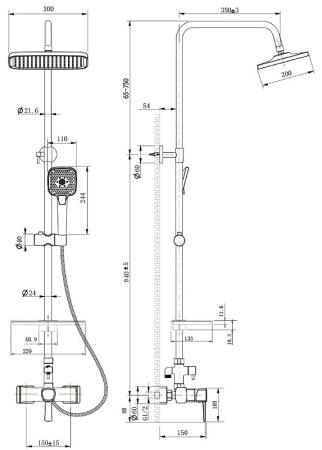 душевая система lemark evitta lm0560c хром