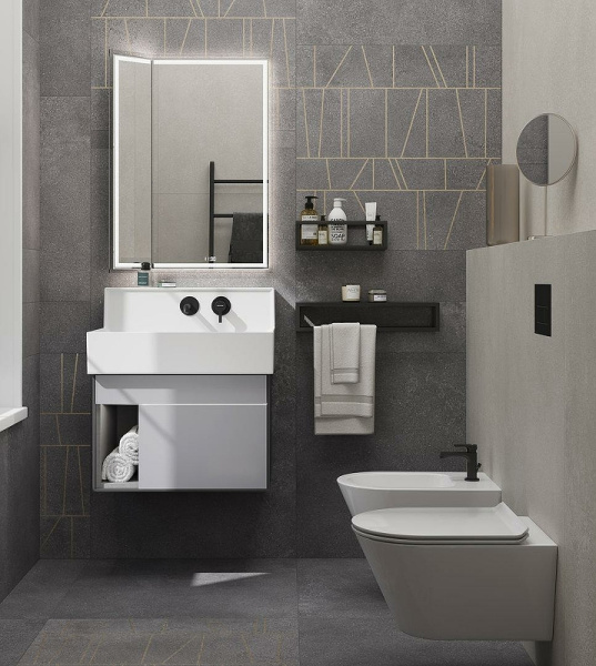 зеркало kerama marazzi tecno 65 m te.m.mi.65 с подсветкой с бесконтактным выключателем с подогревом и часами