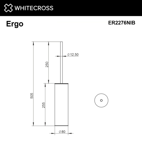 Ершик для унитаза Whitecross Ergo ER2276NIB напольный, брашированный никель