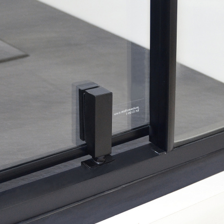 душевой уголок wasserkraft elbe 90×90 74p03 профиль черный матовый, стекло прозрачное