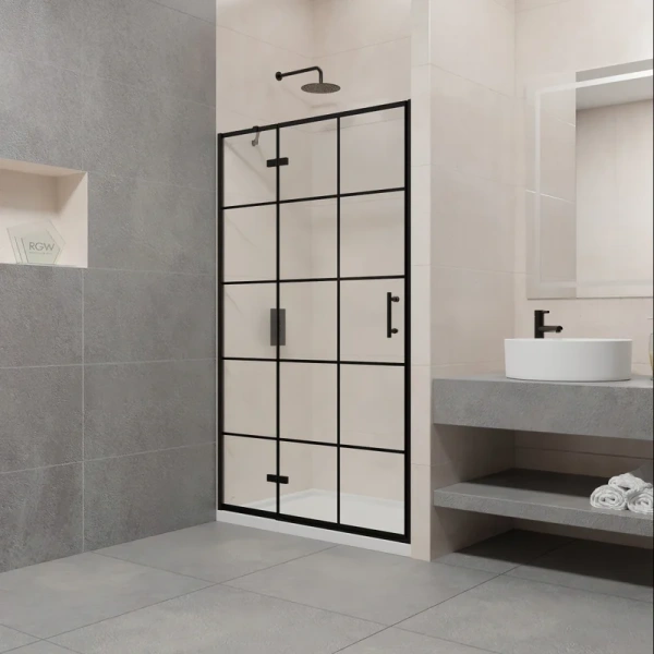 душевая дверь в нишу rgw passage pa-07b l 41080714-84l 140х195, профиль черный, l