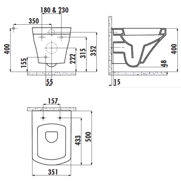 унитаз подвесной creavit sorti sr320-11cb00e-0000 белый без сиденья