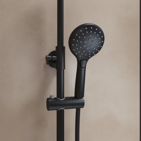 душевая система iddis ray raybl3fi06 с изливом, черный матовый