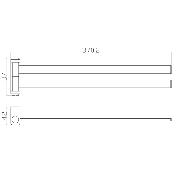 Полотенцедержатель Wonzon & Woghand Eclipse WW-9131 37 см, поворотный, двойной, хром