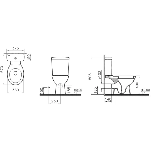 унитаз напольный norm nord 9845b099-7201 с микролифтом