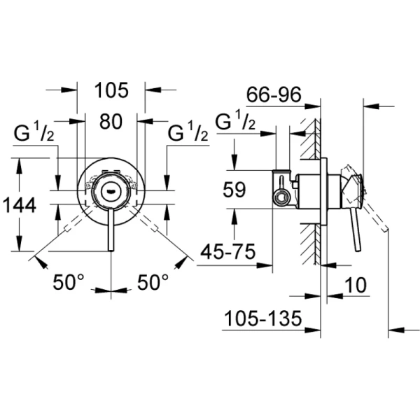смеситель для душа grohe bauclassic 29048000
