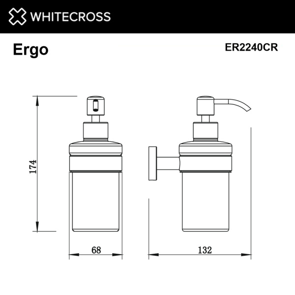 Дозатор для жидкого мыла Whitecross Ergo ER2240CR настенный, хром