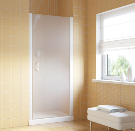 дверь для душевой кабины в нишу vegas glass epux 65 01 10 профиль белый, стекло сатин