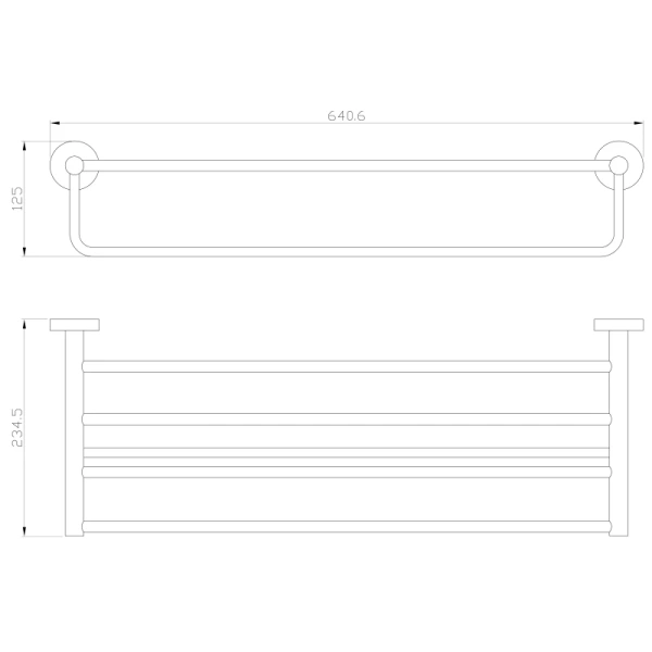 Полка для полотенец Wonzon & Woghand Easy WW-8181 64 см, хром