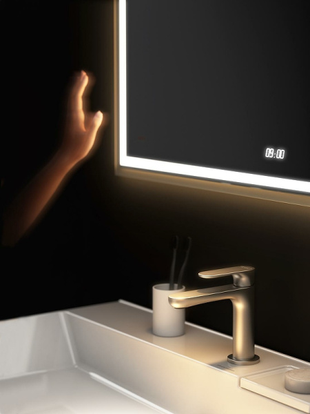 зеркало kerama marazzi tecno 60 te.mi.60 с подсветкой с бесконтактным выключателем с подогревом и часами