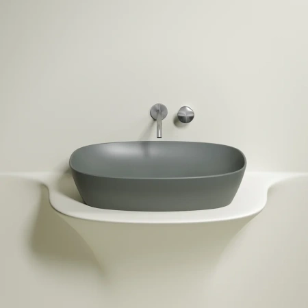 раковина ceramicanova element cn6049mh накладная, 60x38 см, антрацит матовый