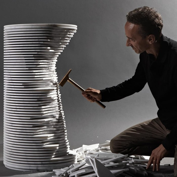 раковина напольная 45 см antonio lupi introverso introverso1 мрамор carrara