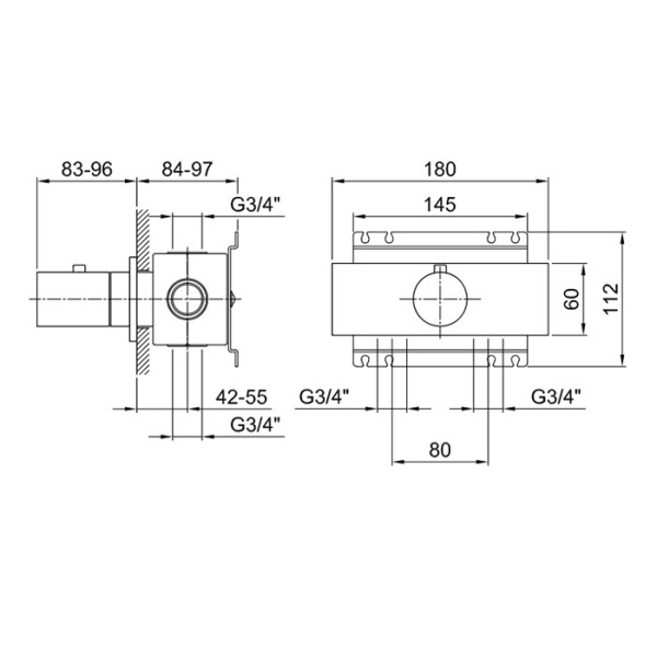 внутренняя часть fantini 19 00 d200a смесителя, термостат, без запорного вентеля