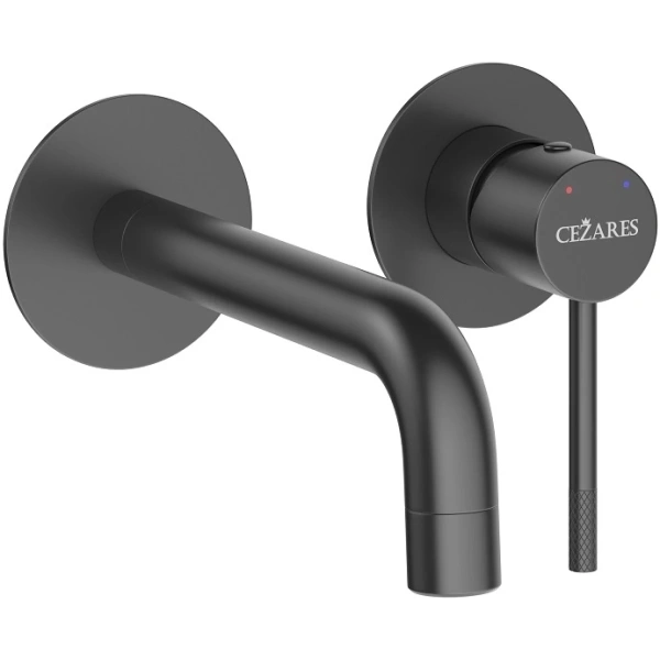 смеситель для раковины cezares relax relax-bli2-1-nop-w0 встраиваемый, без донного клапана, черный матовый