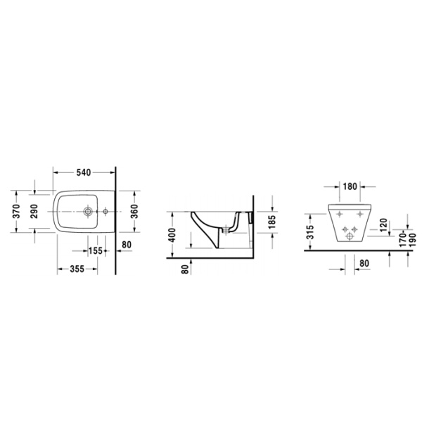 биде подвесное duravit durastyle 2282150000, цвет белый