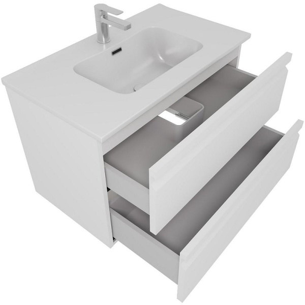 тумба с раковиной aquatek вега 80 aq77080-mw подвесная белая матовая