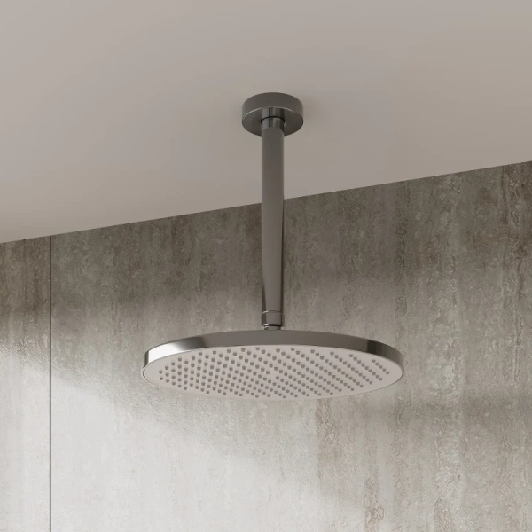 душевая насадка верхняя круглая iddis esper esp25cri64, цвет хром с белым.