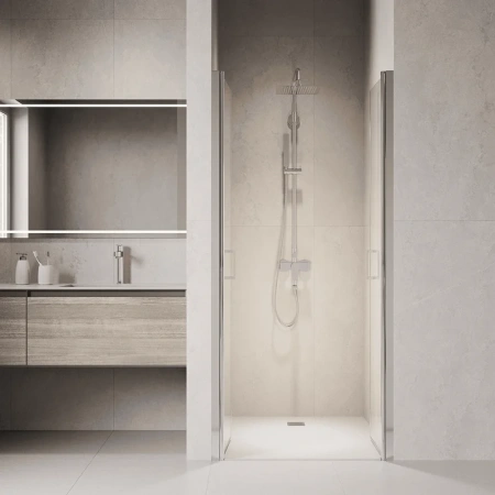 душевая дверь в нишу rgw passage pa-104 120 см, профиль хром, стекло прозрачное