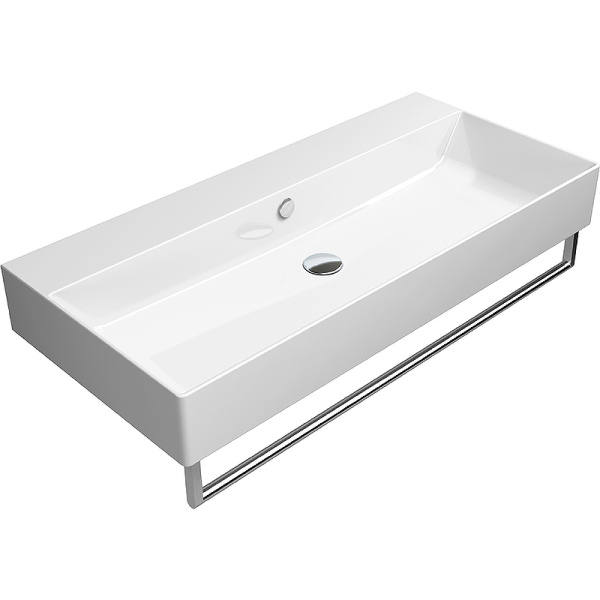 раковина gsi kube x 9423011 подвесная, 100x47 см, цвет bianco lucido