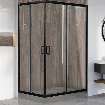 Душевой уголок Royal Bath HPD 120×80 RB8120HPD-T-BL профиль черный, стекло прозрачное