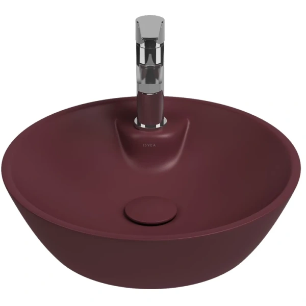 раковина isvea sistemay soft 10sy65045sv-2r накладная, ø45 см, бордовый матовый