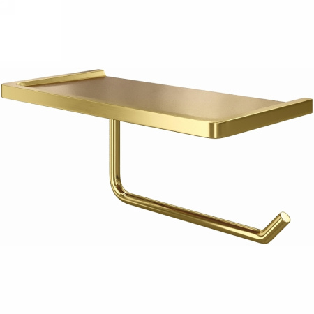 Держатель туалетной бумаги WasserKRAFT K-1625 с полкой Золото матовое Держатель туалетной бумаги WasserKRAFT K-1625 с полкой Золото матовое