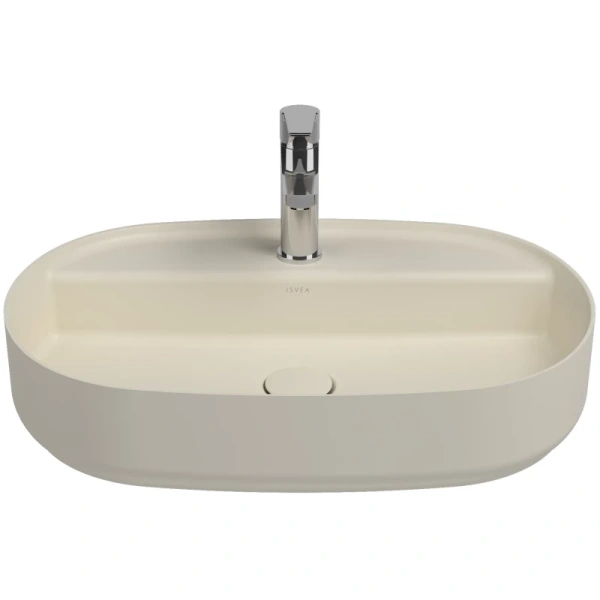 раковина isvea infinity 10nf65060sv-2k накладная, 60x40 см, слоновая кость матовый