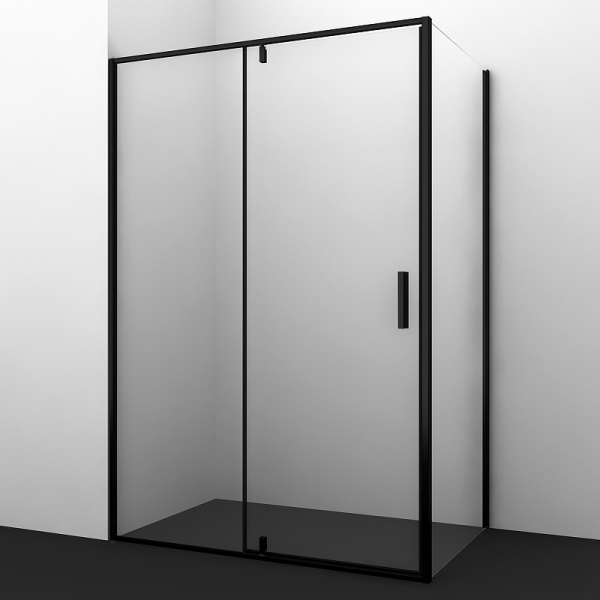 душевой уголок wasserkraft elbe 120×90 74p07 профиль черный матовый, стекло прозрачное