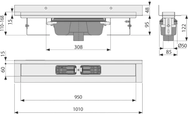душевой лоток alcaplast apz1016-950 без решетки душевой лоток alcaplast apz1016-950 без решетки