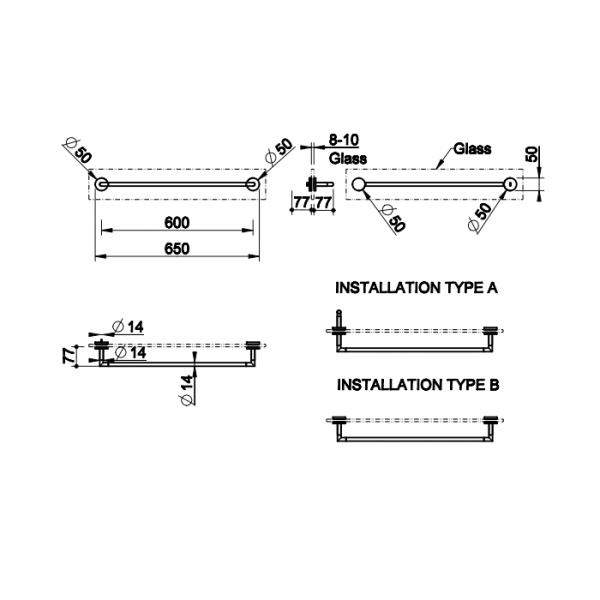 Gessi Gessi Anello Полотенцедержатель 60 см для крепления на стело., подвесной, цвет: хром