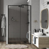 дверь для душевой кабины wasserkraft dill 100 61s12 профиль черный матовый, стекло прозрачное