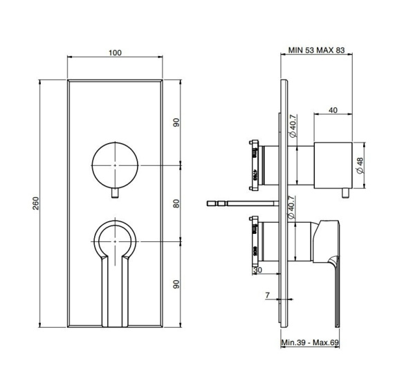 смеситель для душа fima carlo frattini mast f3139x6cr