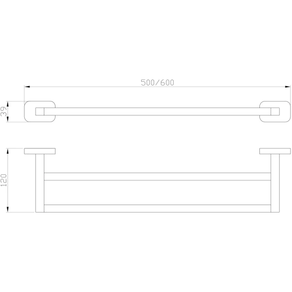 Полотенцедержатель Wonzon & Woghand Graffity WW-9311 60 см, двойной, темный графит матовый