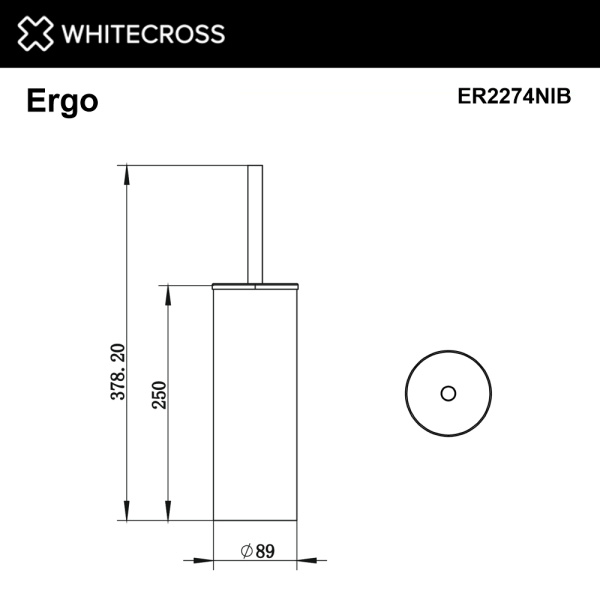 Ершик для унитаза Whitecross Ergo ER2274NIB напольный, брашированный никель