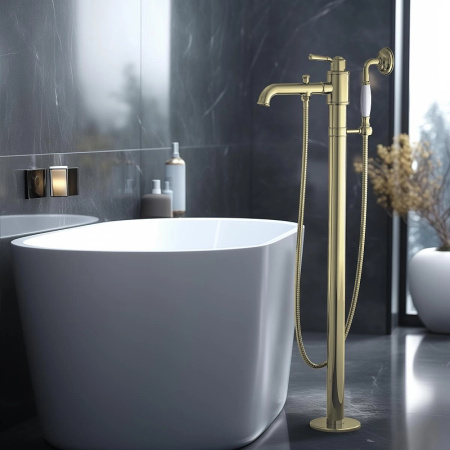 смеситель для ванны aquatek классик aq1545pg полированное золото