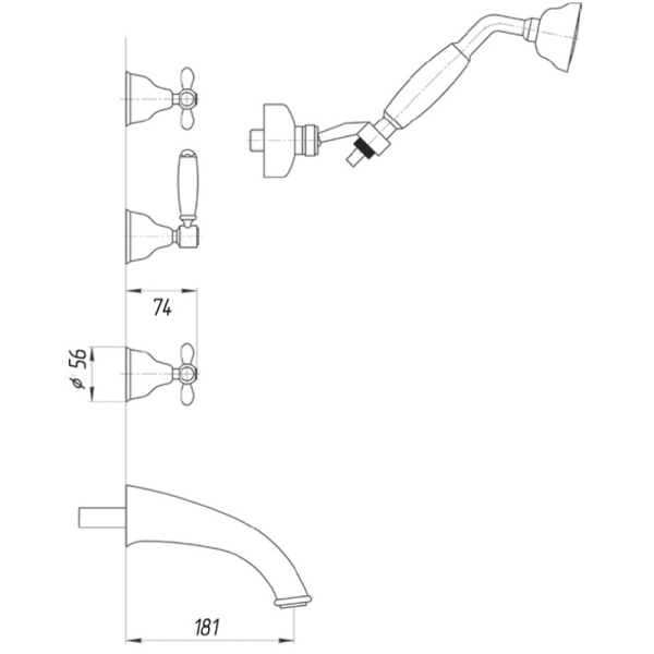 душевой комплект migliore princeton plus ml.prp-8018.br