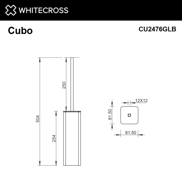 Ершик для унитаза Whitecross Cubo CU2476GLB напольный, брашированное золото