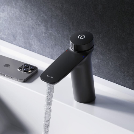 смеситель am.pm inspire v2.0 touchreel f50a02522 для раковины, черный матовый